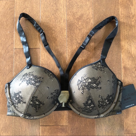 BNWT Calvin Klein BLACK Racerback Push up Bra - Picture 6 of 8